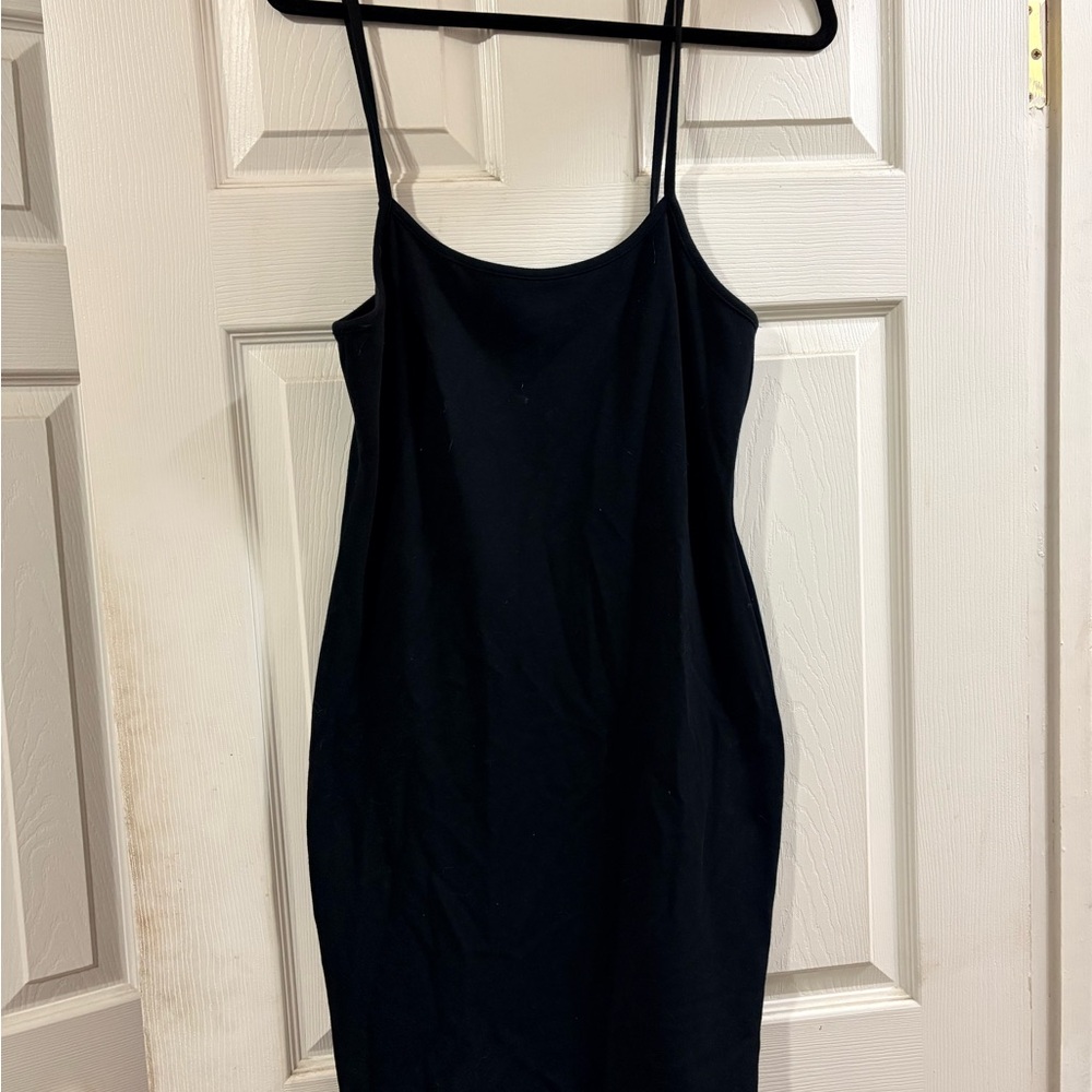 Fashion Nova Black Adjustable Strap Slip Dress